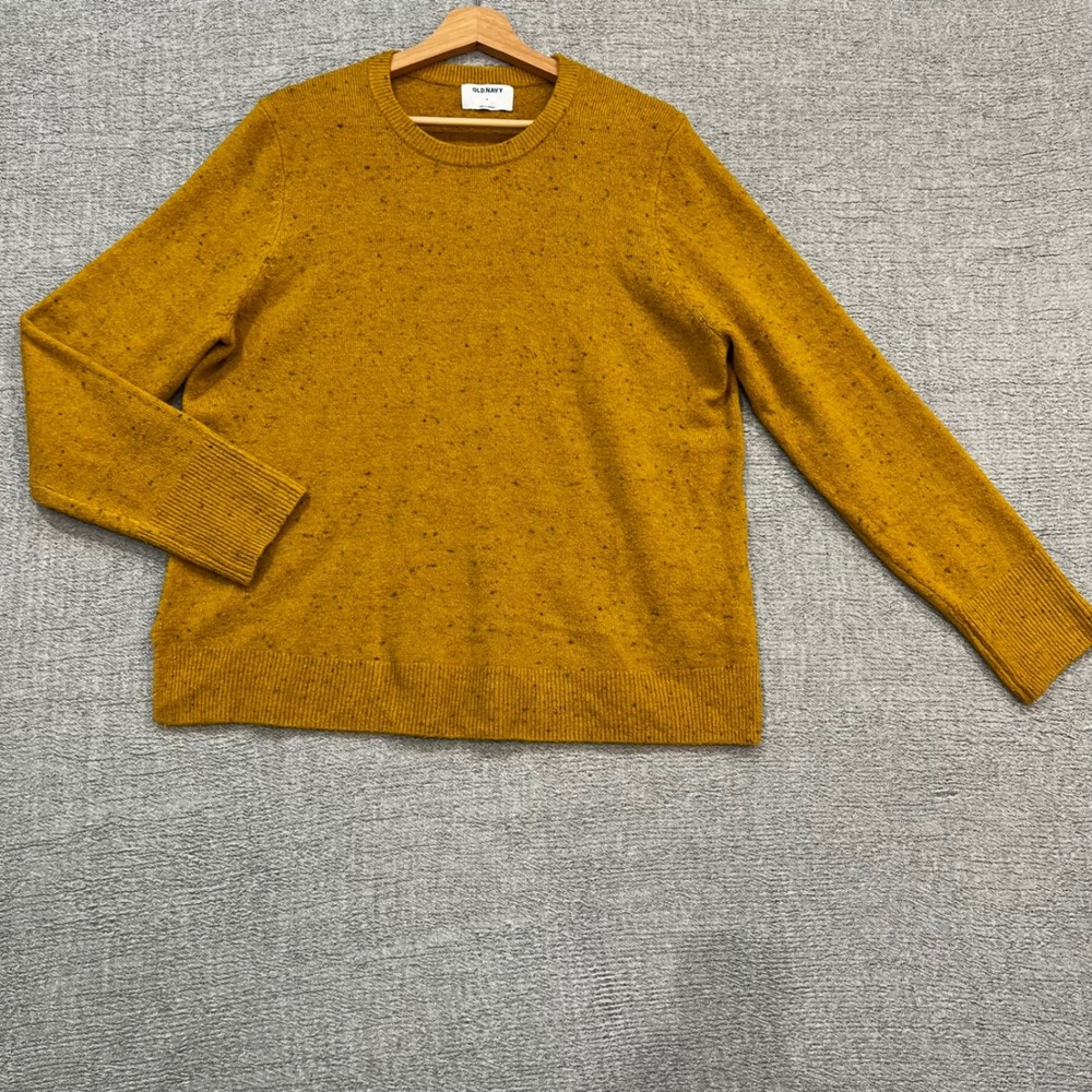 Old Navy Mustard Yellow‎ Crewneck Sweater Cozy Pullover Women XL Speckled Knit - Picture 8 of 9
